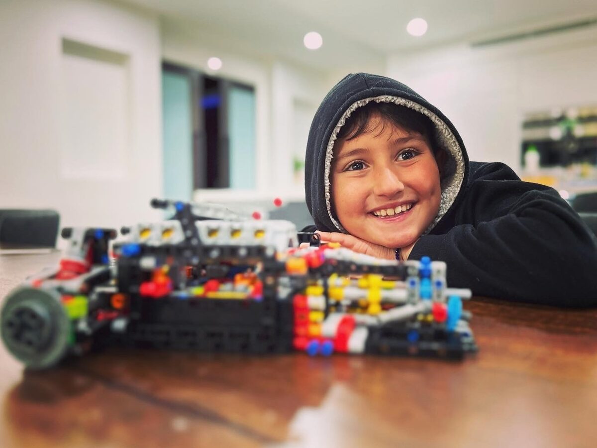 Leo and his Lego Technic build — future engineer