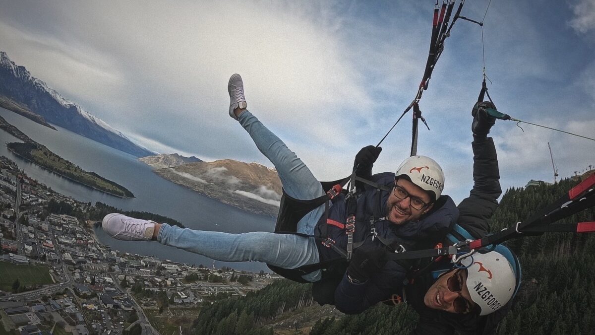 Paragliding over Queenstown — no turning back